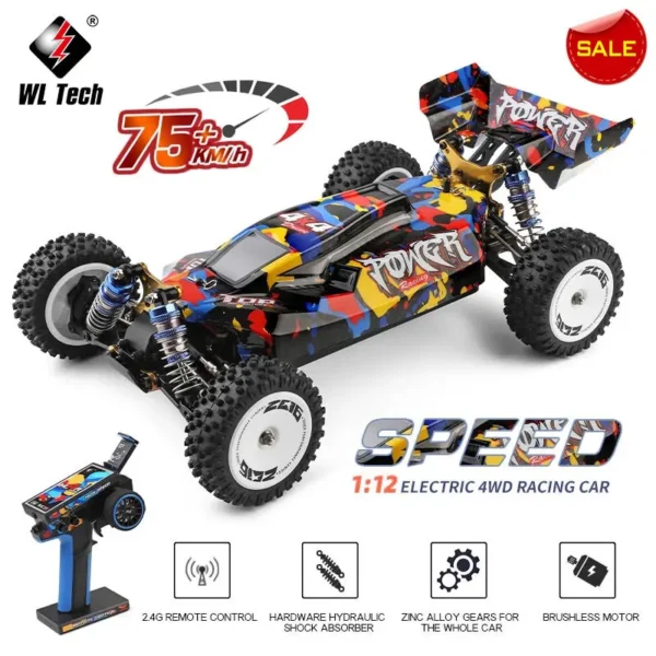 WLtoys 124007 1/12 75KM/H 4WD brushless RC puldiauto