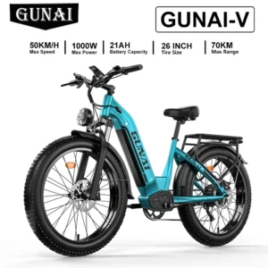GUNAI-V 1000W 48V 21Ah 50km/h >60km 26" elektriline maastikuratas