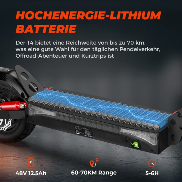 isinwheel T4, T4, 1000W, 48V, 12.5Ah, 20km/h, 70km, 10" elektriline tõukeratas - Image 2